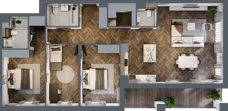 4 pokoje, mieszkanie 106,55 m², piętro 2, oferta nr E.2M18, Nowa Wałowa, Gdańsk, Śródmieście, ul. Stępkarska / Wiosna Ludów