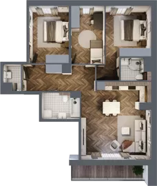 4 pokoje, mieszkanie 83,64 m², piętro 7, oferta nr E.7M11, Nowa Wałowa, Gdańsk, Śródmieście, ul. Stępkarska / Wiosna Ludów