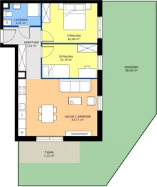 3 pokoje, mieszkanie 58,85 m², piętro 1, oferta nr 3.13.1M08, Szumilas bud. 11-15, Kowale, ul. Magazynowa
