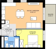 2 pokoje, mieszkanie 44,02 m², piętro 1, oferta nr 3.13.1M02, Szumilas bud. 11-15, Kowale, ul. Magazynowa