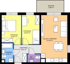 3 pokoje, mieszkanie 57,64 m², piętro 3, oferta nr 3.15.3M04, Szumilas bud. 11-15, Kowale, ul. Magazynowa