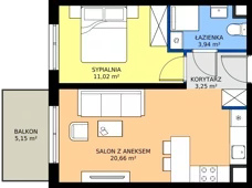 2 pokoje, mieszkanie 38,87 m², piętro 1, oferta nr I1.1M11, Nowa Wałowa I1, Gdańsk, Śródmieście, ul. Stępkarska / Wiosna Ludów