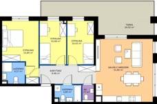 4 pokoje, mieszkanie 87,97 m², piętro 1, oferta nr I1.1M15, Nowa Wałowa I1, Gdańsk, Śródmieście, ul. Stępkarska / Wiosna Ludów