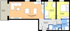 3 pokoje, mieszkanie 68,67 m², piętro 1, oferta nr I1.1M13, Nowa Wałowa I1, Gdańsk, Śródmieście, ul. Stępkarska / Wiosna Ludów