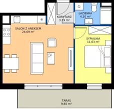 2 pokoje, mieszkanie 43,61 m², piętro 6, oferta nr I1.6M17, Nowa Wałowa I1, Gdańsk, Śródmieście, ul. Stępkarska / Wiosna Ludów