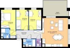 4 pokoje, mieszkanie 84,84 m², piętro 1, oferta nr I1.1M23, Nowa Wałowa I1, Gdańsk, Śródmieście, ul. Stępkarska / Wiosna Ludów