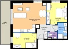 3 pokoje, mieszkanie 67,91 m², piętro 7, oferta nr I1.7M07, Nowa Wałowa I1, Gdańsk, Śródmieście, ul. Stępkarska / Wiosna Ludów