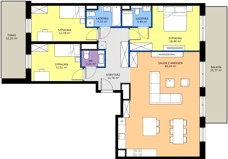 4 pokoje, mieszkanie 110,65 m², piętro 7, oferta nr I1.7M12, Nowa Wałowa I1, Gdańsk, Śródmieście, ul. Stępkarska / Wiosna Ludów