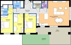 4 pokoje, mieszkanie 103,84 m², piętro 1, oferta nr I1.1M01, Nowa Wałowa I1, Gdańsk, Śródmieście, ul. Stępkarska / Wiosna Ludów