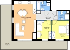 3 pokoje, mieszkanie 68,72 m², piętro 7, oferta nr I1.7M04, Nowa Wałowa I1, Gdańsk, Śródmieście, ul. Stępkarska / Wiosna Ludów