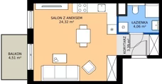 1 pokój, mieszkanie 31,77 m², piętro 1, oferta nr I1.1M07, Nowa Wałowa I1, Gdańsk, Śródmieście, ul. Stępkarska / Wiosna Ludów