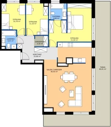 4 pokoje, mieszkanie 113,13 m², piętro 6, oferta nr I1.6M01, Nowa Wałowa I1, Gdańsk, Śródmieście, ul. Stępkarska / Wiosna Ludów