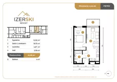 2 pokoje, apartament inwestycyjny 41,08 m², piętro 3, oferta nr E.03.05, IzerSKI Resort, Świeradów-Zdrój, ul. Jana Kilińskiego 2
