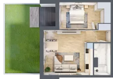 2 pokoje, mieszkanie 45,91 m², parter, oferta nr 1_8, Ogrody Wiślane VI, Warszawa, Białołęka, Tarchomin, ul. Aluzyjna 12