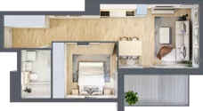 2 pokoje, mieszkanie 46,60 m², piętro 2, oferta nr 1_25, Ogrody Wiślane VI, Warszawa, Białołęka, Tarchomin, ul. Aluzyjna 12