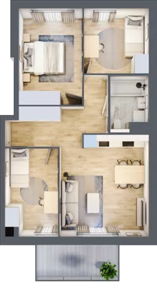 4 pokoje, mieszkanie 67,61 m², piętro 1, oferta nr 1_12, Ogrody Wiślane VI, Warszawa, Białołęka, Tarchomin, ul. Aluzyjna 12