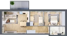 3 pokoje, mieszkanie 60,96 m², piętro 3, oferta nr 1_47, Ogrody Wiślane VI, Warszawa, Białołęka, Tarchomin, ul. Aluzyjna 12