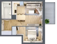 2 pokoje, mieszkanie 42,09 m², piętro 2, oferta nr 2_31, Ogrody Wiślane VI, Warszawa, Białołęka, Tarchomin, ul. Aluzyjna 12