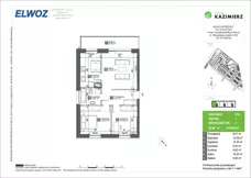 3 pokoje, mieszkanie 64,08 m², piętro 1, oferta nr F1A_3, Osiedle Kazimierz, Gdańsk, Orunia Górna-Gdańsk Południe, Maćkowy, ul. Władysława Jagiełły