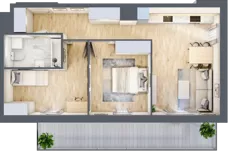 3 pokoje, mieszkanie 57,27 m², piętro 1, oferta nr C106, Enklawa Ursynów, Warszawa, Ursynów, Wyczółki, ul. Kłobucka 23A