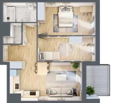 3 pokoje, mieszkanie 63,30 m², piętro 4, oferta nr C408, Enklawa Ursynów, Warszawa, Ursynów, Wyczółki, ul. Kłobucka 23A