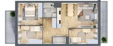 4 pokoje, mieszkanie 68,08 m², piętro 1, oferta nr B2-C123, Warszawski Świt Etap IX, Warszawa, Targówek, Bródno, ul. Warszawski Świt 5