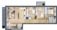 4 pokoje, mieszkanie 81,52 m², piętro 3, oferta nr B2-C129, Warszawski Świt Etap IX, Warszawa, Targówek, Bródno, ul. Warszawski Świt 5