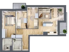 4 pokoje, mieszkanie 78,19 m², piętro 4, oferta nr B2-B093, Warszawski Świt Etap IX, Warszawa, Targówek, Bródno, ul. Warszawski Świt 5