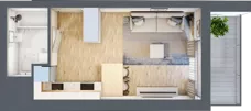 1 pokój, mieszkanie 26,39 m², piętro 7, oferta nr B2-A061, Warszawski Świt Etap IX, Warszawa, Targówek, Bródno, ul. Warszawski Świt 5