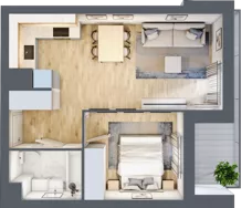 2 pokoje, mieszkanie 37,87 m², piętro 7, oferta nr B2-B111, Warszawski Świt Etap IX, Warszawa, Targówek, Bródno, ul. Warszawski Świt 5