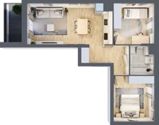 3 pokoje, mieszkanie 53,88 m², piętro 7, oferta nr E1-B124, Warszawski Świt Etap X, Warszawa, Targówek, Bródno, ul. Warszawski Świt