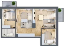 4 pokoje, mieszkanie 73,40 m², piętro 4, oferta nr E1-C153, Warszawski Świt Etap X, Warszawa, Targówek, Bródno, ul. Warszawski Świt