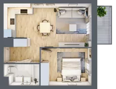 2 pokoje, mieszkanie 40,64 m², piętro 3, oferta nr E1-C144, Warszawski Świt Etap X, Warszawa, Targówek, Bródno, ul. Warszawski Świt