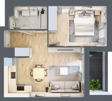 2 pokoje, mieszkanie 39,70 m², piętro 3, oferta nr E1-A028, Warszawski Świt Etap X, Warszawa, Targówek, Bródno, ul. Warszawski Świt