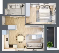 2 pokoje, mieszkanie 39,70 m², piętro 4, oferta nr E1-A039, Warszawski Świt Etap X, Warszawa, Targówek, Bródno, ul. Warszawski Świt