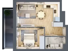 2 pokoje, mieszkanie 37,54 m², piętro 4, oferta nr E1-B107, Warszawski Świt Etap X, Warszawa, Targówek, Bródno, ul. Warszawski Świt