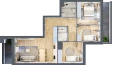 4 pokoje, mieszkanie 73,48 m², piętro 2, oferta nr E1-A011, Warszawski Świt Etap X, Warszawa, Targówek, Bródno, ul. Warszawski Świt