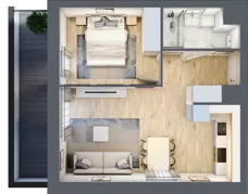 2 pokoje, mieszkanie 39,30 m², piętro 1, oferta nr E1-B091, Warszawski Świt Etap X, Warszawa, Targówek, Bródno, ul. Warszawski Świt
