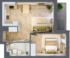 2 pokoje, mieszkanie 42,89 m², piętro 2, oferta nr A.3.3.3, FORMA, Elbląg, Zatorze, ul. Mielczarskiego