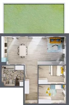 3 pokoje, mieszkanie 72,73 m², parter, oferta nr 1/1-4, ul. Stawowa, Kraków, Prądnik Biały, Bronowice Wielkie, ul. Stawowa 242