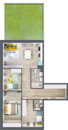4 pokoje, mieszkanie 72,50 m², parter, oferta nr 1/1-2, ul. Stawowa, Kraków, Prądnik Biały, Bronowice Wielkie, ul. Stawowa 242