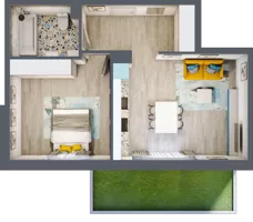 2 pokoje, mieszkanie 48,13 m², parter, oferta nr 1/2-1, ul. Stawowa, Kraków, Prądnik Biały, Bronowice Wielkie, ul. Stawowa 242