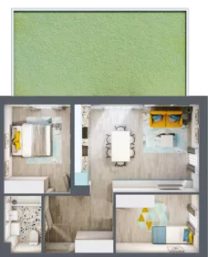 3 pokoje, mieszkanie 58,99 m², parter, oferta nr 1/2-4, ul. Stawowa, Kraków, Prądnik Biały, Bronowice Wielkie, ul. Stawowa 242