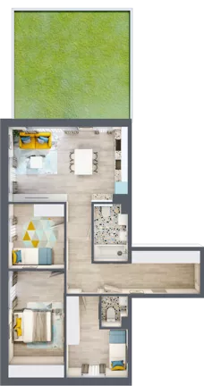 4 pokoje, mieszkanie 72,50 m², parter, oferta nr 1/2-2, ul. Stawowa, Kraków, Prądnik Biały, Bronowice Wielkie, ul. Stawowa 242