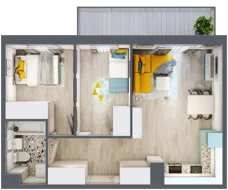 3 pokoje, mieszkanie 49,25 m², piętro 9, oferta nr 109, ul. Powstańców / os. Piastów - Budynek F, Kraków, Mistrzejowice, Osiedle Piastów, ul. Powstańców / os. Piastów