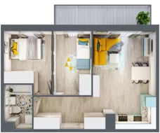 3 pokoje, mieszkanie 49,00 m², parter, oferta nr 1, ul. Powstańców / os. Piastów - Budynek F, Kraków, Mistrzejowice, Osiedle Piastów, ul. Powstańców / os. Piastów