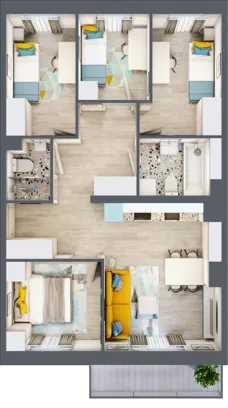 5 pokoi, mieszkanie 69,07 m², piętro 3, oferta nr A8, ul. Stawowa ABC, Kraków, Prądnik Biały, Bronowice Wielkie, ul. Stawowa 246/246A/246B