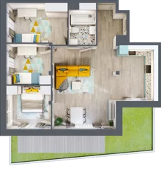 4 pokoje, mieszkanie 76,46 m², parter, oferta nr A2, ul. Stawowa ABC, Kraków, Prądnik Biały, Bronowice Wielkie, ul. Stawowa 246/246A/246B