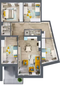 5 pokoi, mieszkanie 91,73 m², piętro 1, oferta nr B3, ul. Stawowa ABC, Kraków, Prądnik Biały, Bronowice Wielkie, ul. Stawowa 246/246A/246B