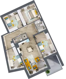 5 pokoi, mieszkanie 91,96 m², piętro 1, oferta nr B4, ul. Stawowa ABC, Kraków, Prądnik Biały, Bronowice Wielkie, ul. Stawowa 246/246A/246B